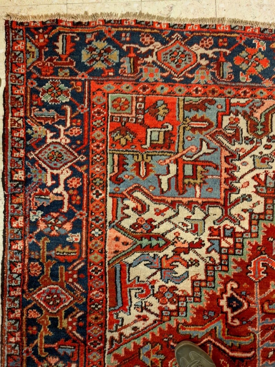 Vintage Hand Knotted Heriz Rug, Iran -photo-2