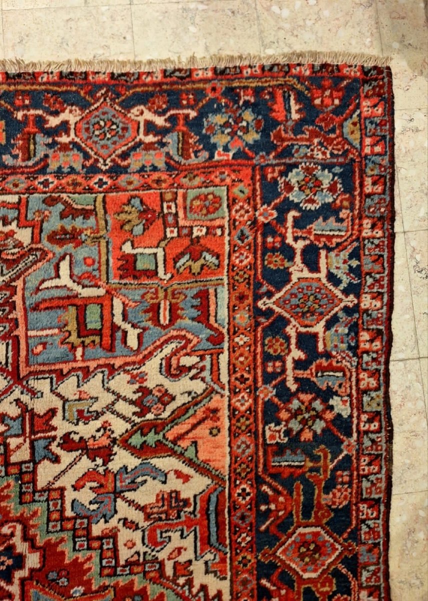 Vintage Hand Knotted Heriz Rug, Iran -photo-3