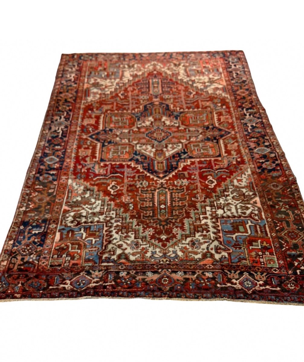 Vintage Hand Knotted Heriz Rug, Iran 