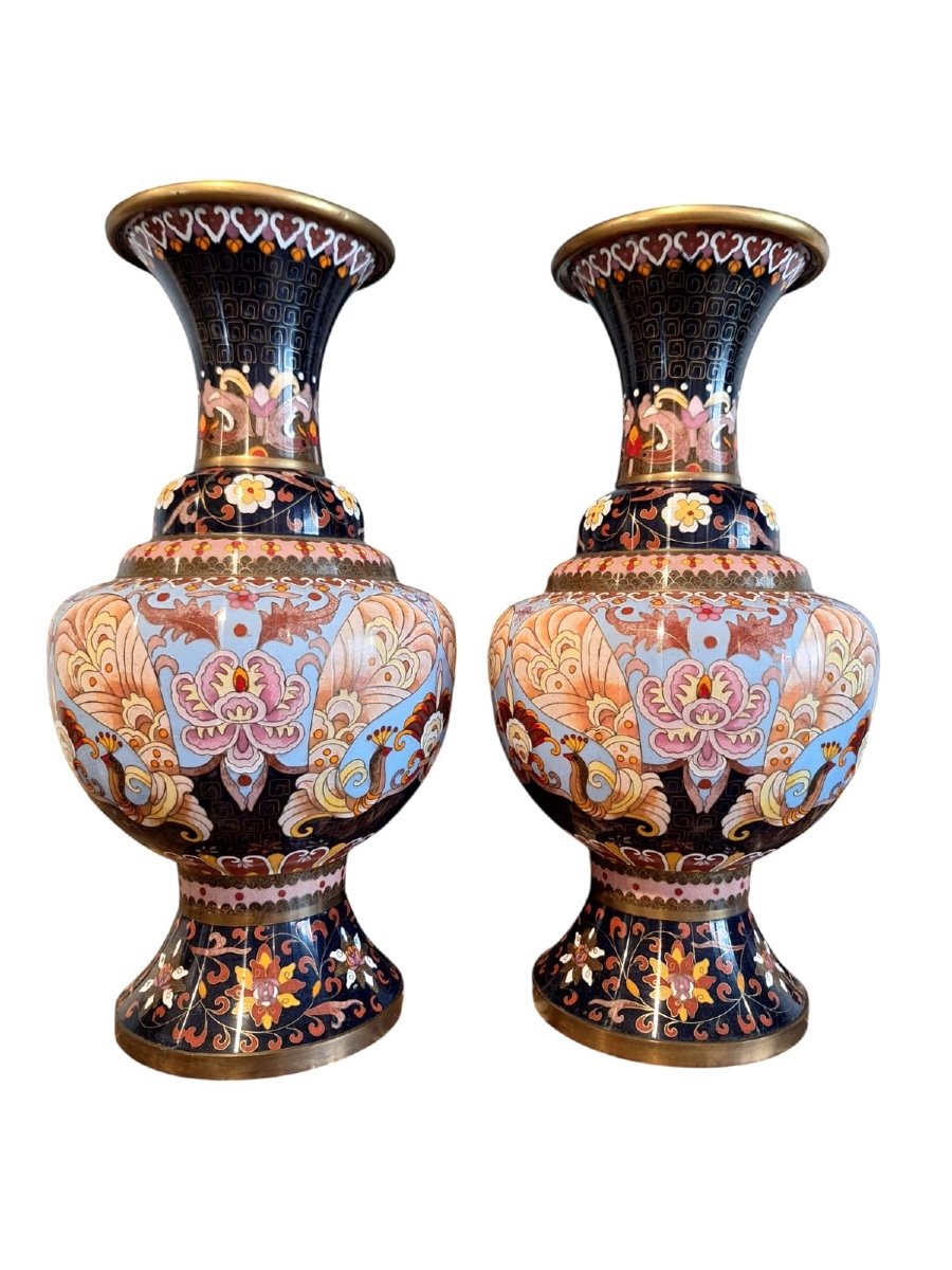 Vases Cloisonnés Chinois