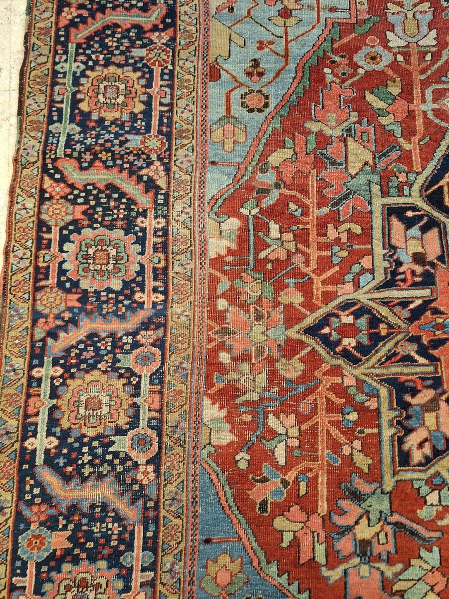 Tapis Ancien Noué à La Main Heriz Serapi, Iran-photo-1