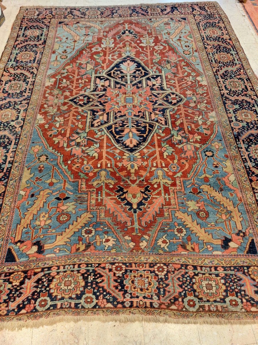 Tapis Ancien Noué à La Main Heriz Serapi, Iran-photo-2