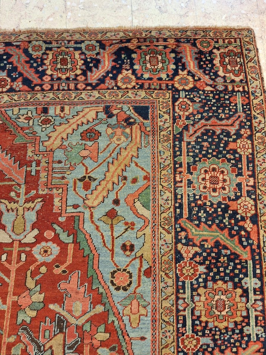 Tapis Ancien Noué à La Main Heriz Serapi, Iran-photo-3