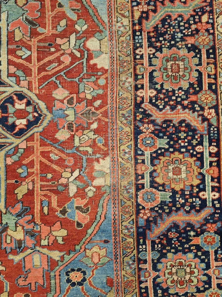 Tapis Ancien Noué à La Main Heriz Serapi, Iran-photo-4