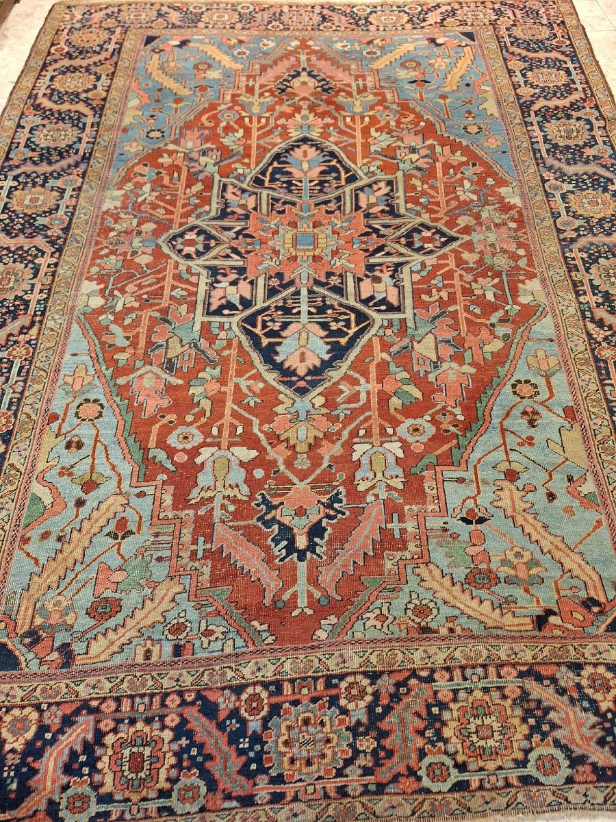 Tapis Ancien Noué à La Main Heriz Serapi, Iran-photo-7