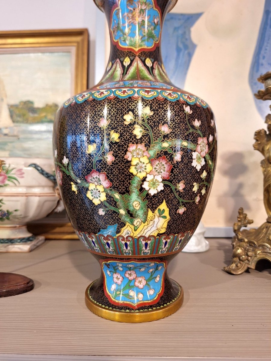 Vaas Cloisonnés Chinois Vintage-photo-2