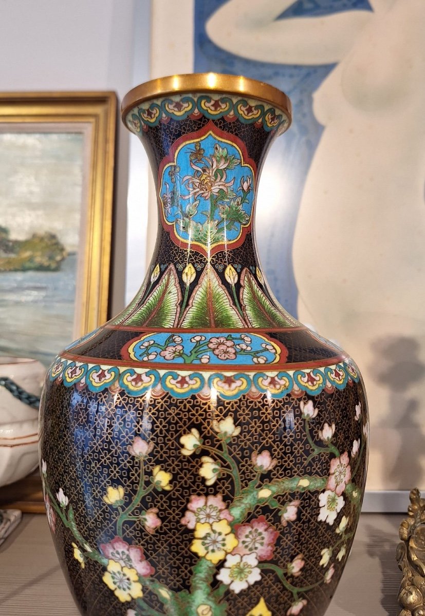 Vaas Cloisonnés Chinois Vintage-photo-2