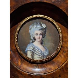 Portrait Miniature De Madame De Matignon
