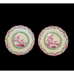 2 Earthenware Plates From Marseille, 18th Century