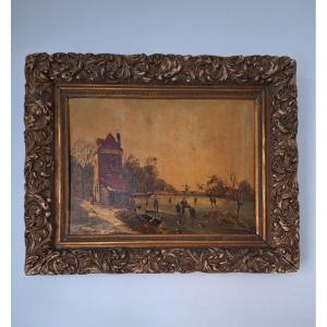 Antique Painting Signed A. Klein, 1876