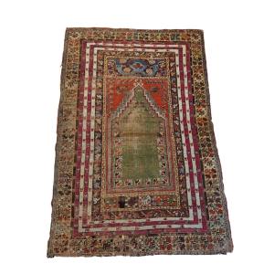 Tapis De Prière Kirshehir d'Anatolie Noué à La Main