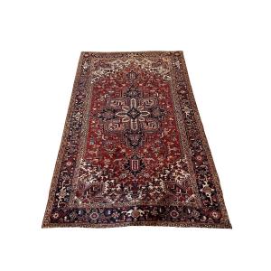 Vintage Hand Knotted Heriz Rug, Iran