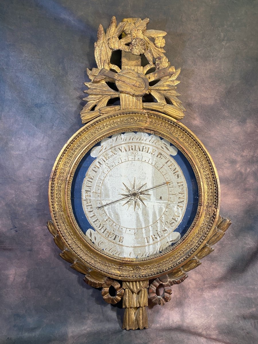 18th Century Gilded Wooden Barometer