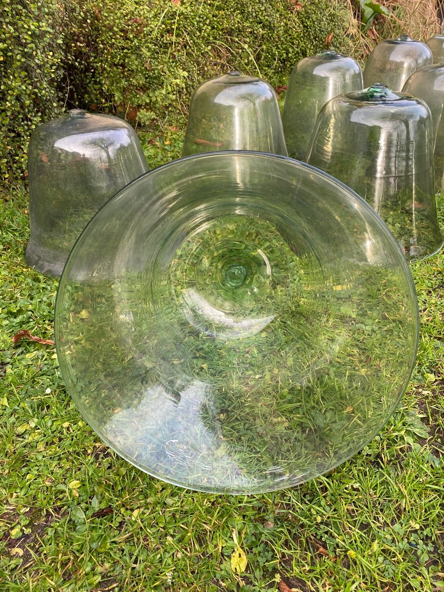 Cloches De Jardin, Cloches De Jardinier, Cloches à Melon En Verre Soufflé XIXè-photo-2