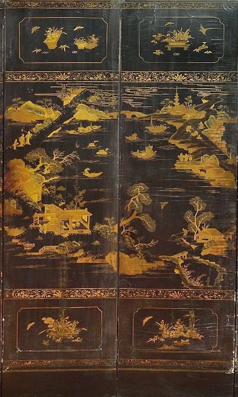 Very Large Eight Wing Screen In Coromandel Lacquer, China, Quing, Late 18th, Early 19th-photo-3