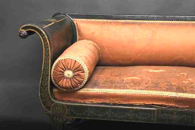 Beautiful Bench Finely Painted In Grisaille, Northern Europe, Early 19th C-photo-3