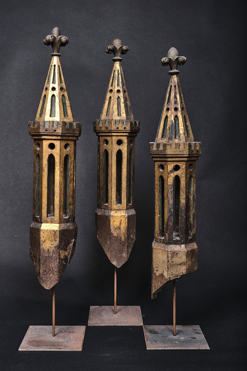 Three Models Of The Nazarene Golden Towers, France Circa 1870