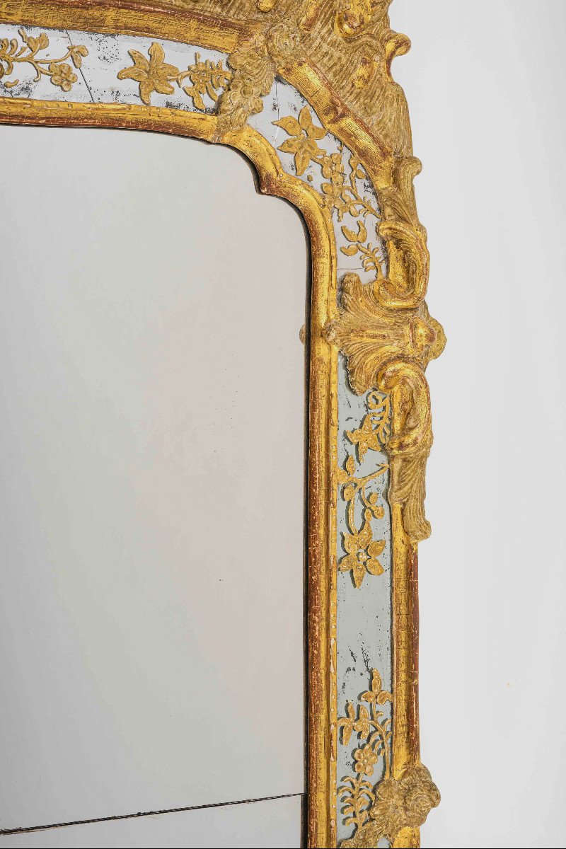 Important Swedish Mirror With Stucco Decorations, Circa 1740-photo-2