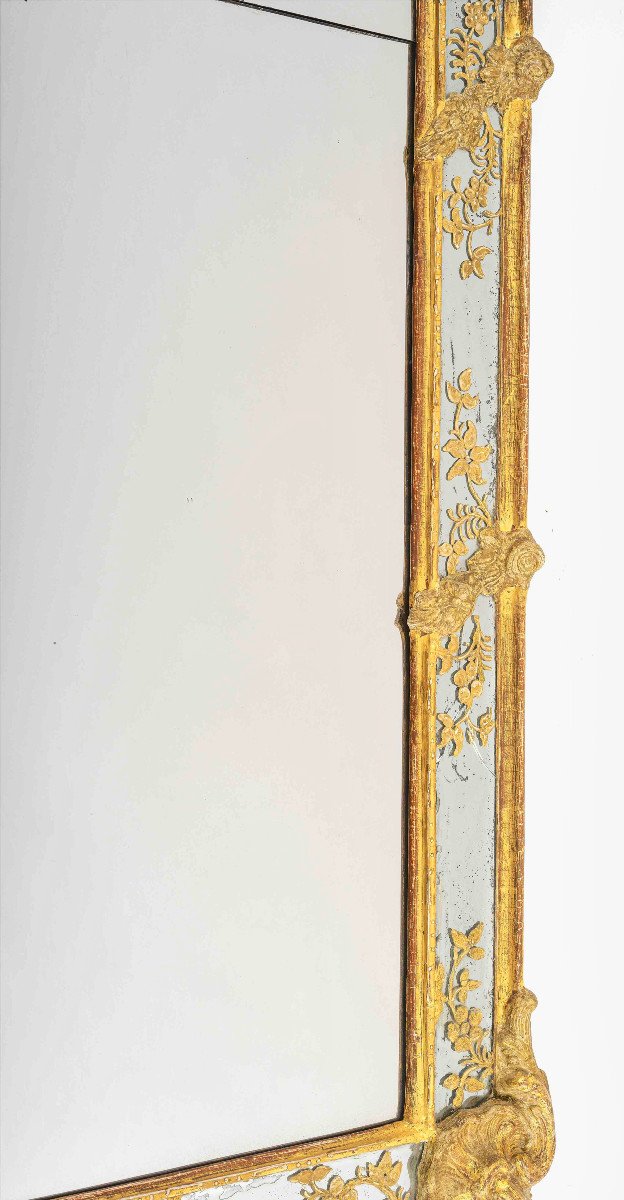 Important Swedish Mirror With Stucco Decorations, Circa 1740-photo-3