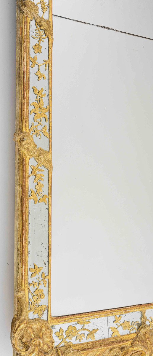 Important Swedish Mirror With Stucco Decorations, Circa 1740-photo-1