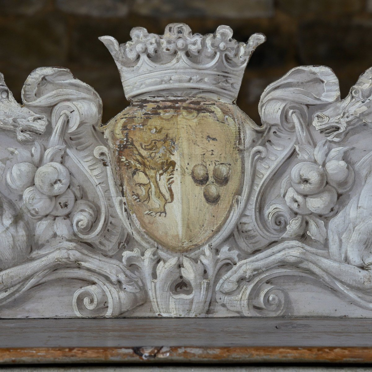 Pair Of Benches From Villa Suvera With Coat Of Arms Of The Lucchesi Palli Family, Siena, 1847-photo-4