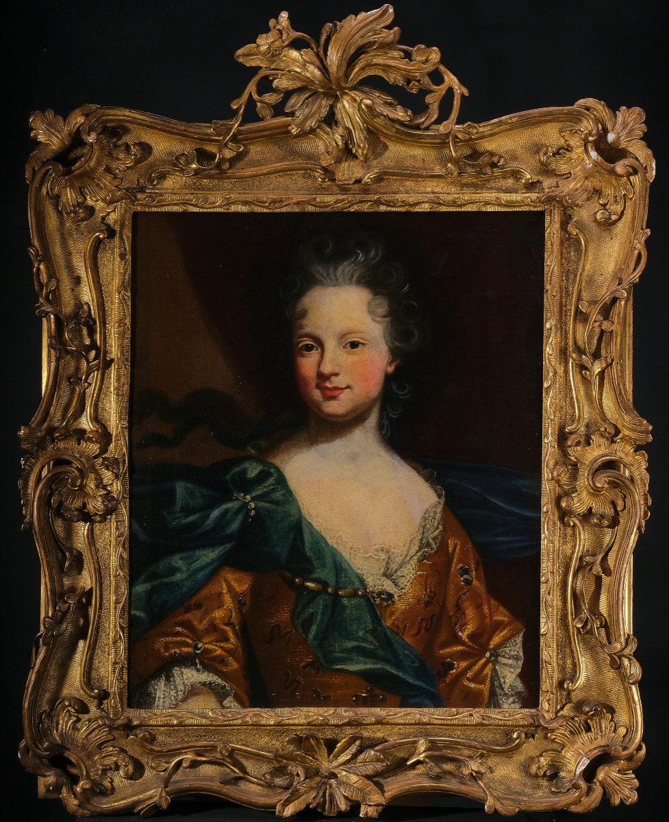 Pierre Gobert Attr, (1662 - 1744 Paris), Portrait De Marie-adélaïde De Savoie, Paris Vers 1700-photo-2