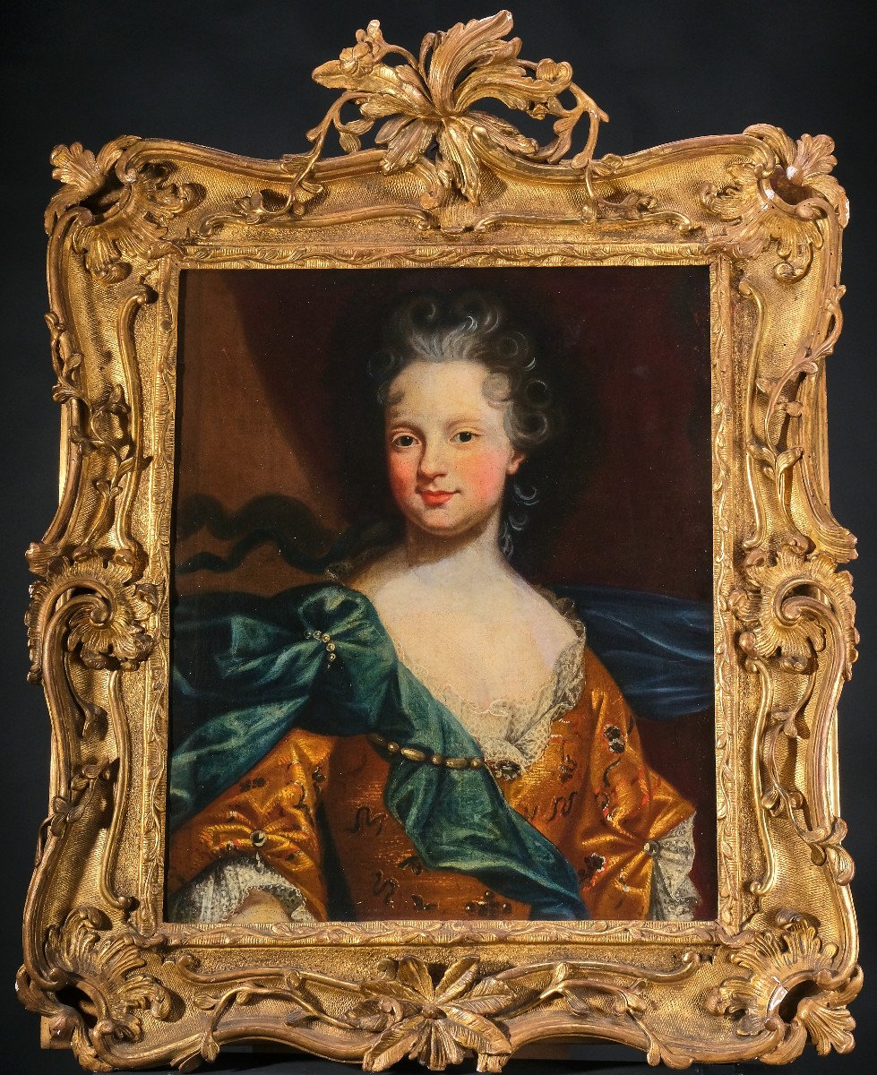 Pierre Gobert Attr, (1662 - 1744 Paris), Portrait De Marie-adélaïde De Savoie, Paris Vers 1700