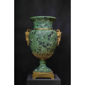 Important Scagliola Vase With Gilt Bronzes, Rome, Mid-19th Century