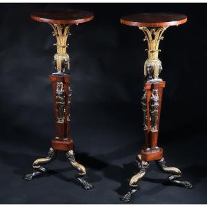 Pair Of “return From Egypt” Torch Holders Attributed To Agostino Fantastici