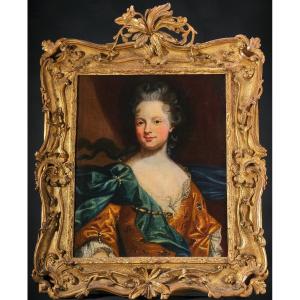 Pierre Gobert Attr, (1662 - 1744 Paris), Portrait De Marie-adélaïde De Savoie, Paris Vers 1700