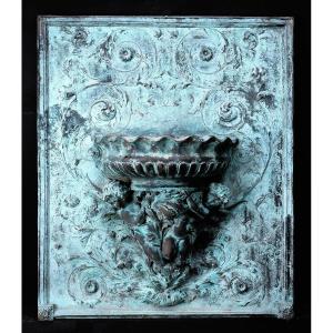  Bronze Jardiniere Panel With A Shell Bowl, England Circa 1830