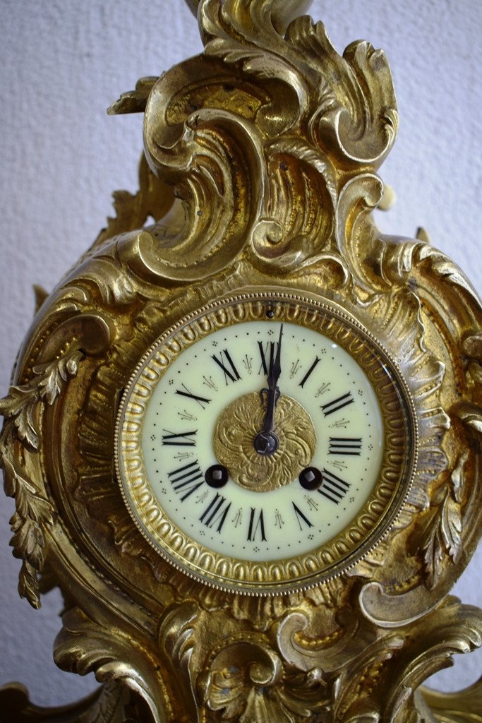 Pendule Louis XV En Bronze-photo-4