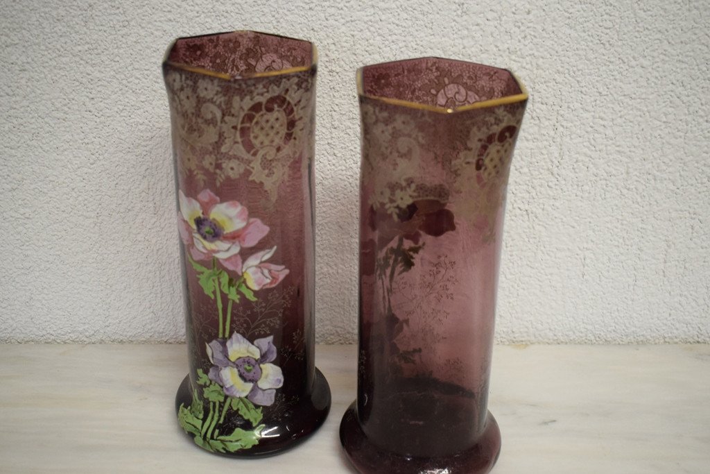 Pair Of Enameled Vases-photo-3
