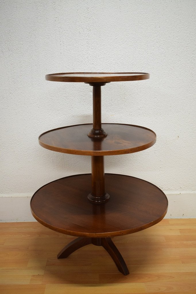 Mahogany Pedestal Table 3 Trays-photo-2