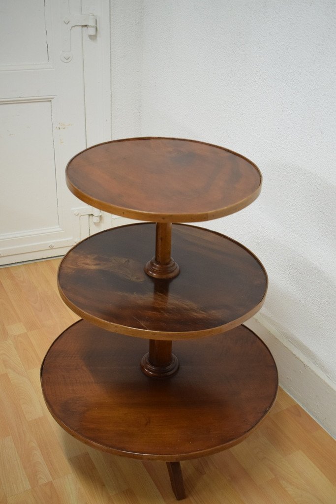 Mahogany Pedestal Table 3 Trays-photo-4