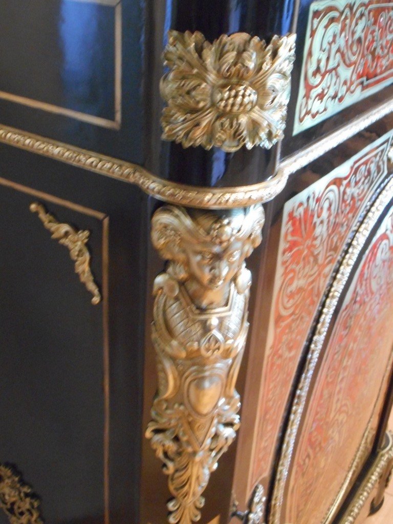 Napoleon III Support Buffet In Boulle Maquetry-photo-8