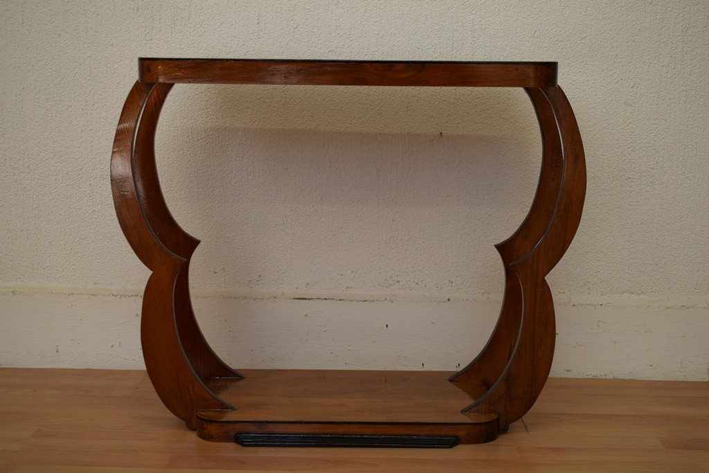 Small Art Deco Table With Double Curved Legs-photo-2