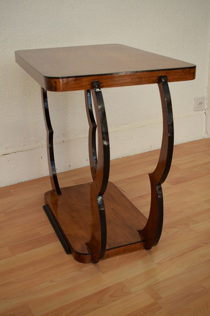 Small Art Deco Table With Double Curved Legs-photo-5