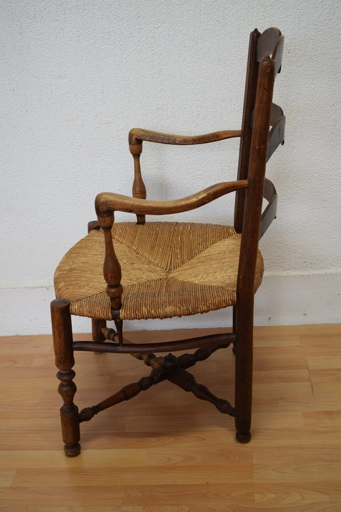 Fauteuil Provençal En Noyer-photo-3