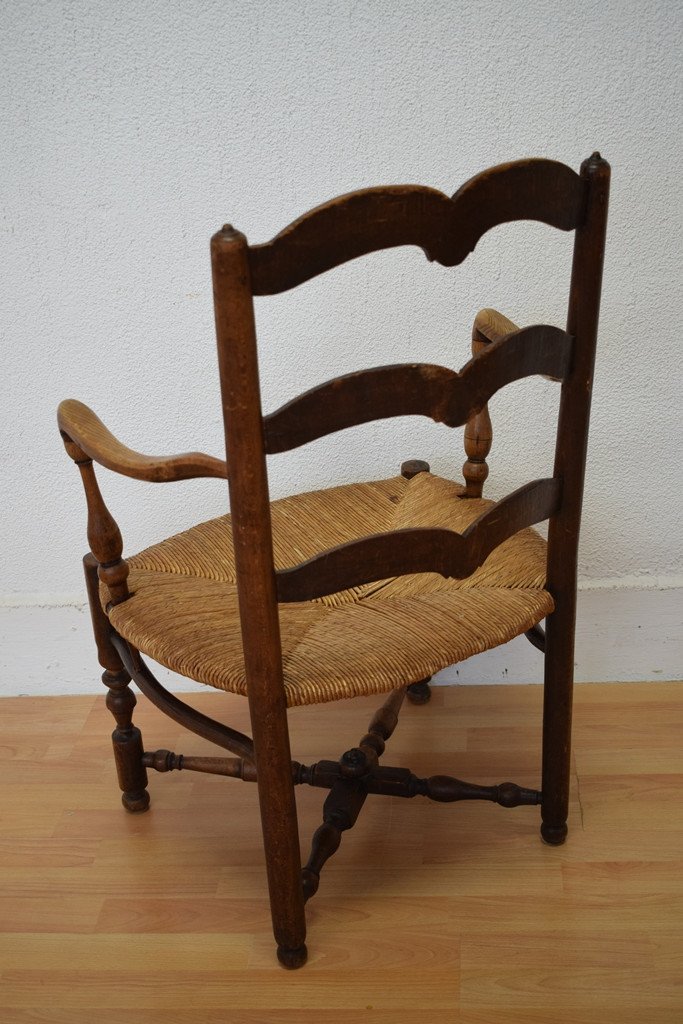 Fauteuil Provençal En Noyer-photo-3