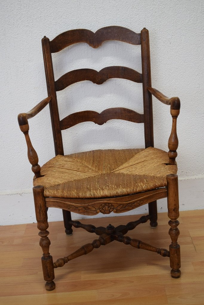 Fauteuil Provençal En Noyer-photo-5