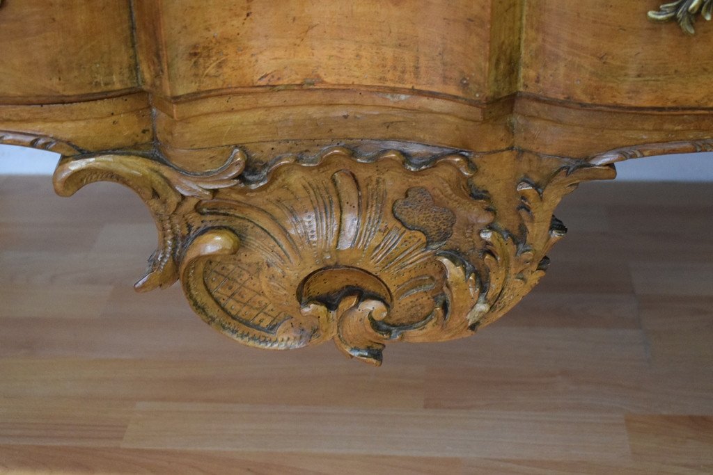 Louis XV Commode In Solid Walnut-photo-2