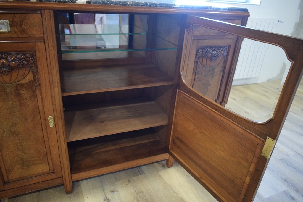 Art Deco Walnut Buffet Serving Bar-photo-5