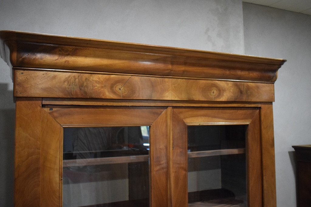 Louis Philippe Walnut Display Cabinet-photo-1