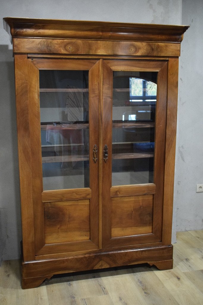 Louis Philippe Walnut Display Cabinet