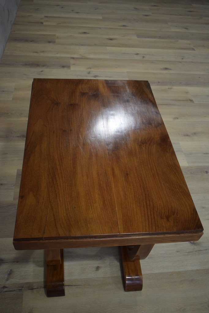 Small Art Deco Beech Table-photo-8