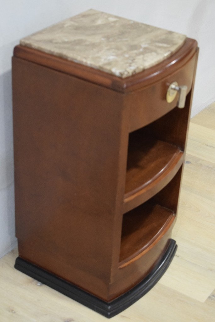 Small Art Deco Mahogany Cabinet (bedside Table)-photo-2