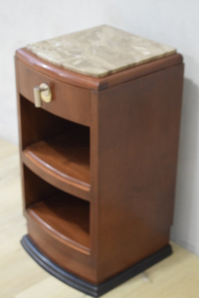 Small Art Deco Mahogany Cabinet (bedside Table)-photo-3