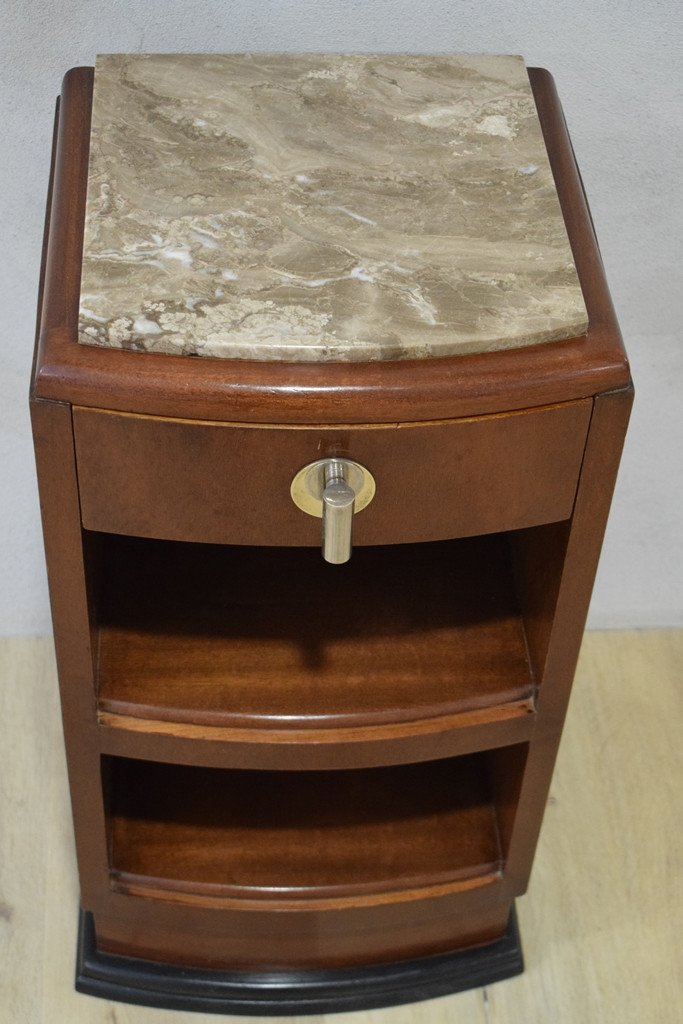 Small Art Deco Mahogany Cabinet (bedside Table)-photo-4