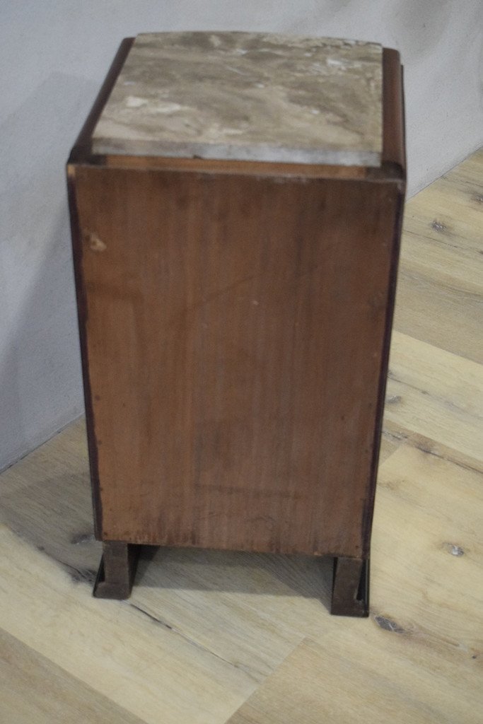 Small Art Deco Mahogany Cabinet (bedside Table)-photo-4